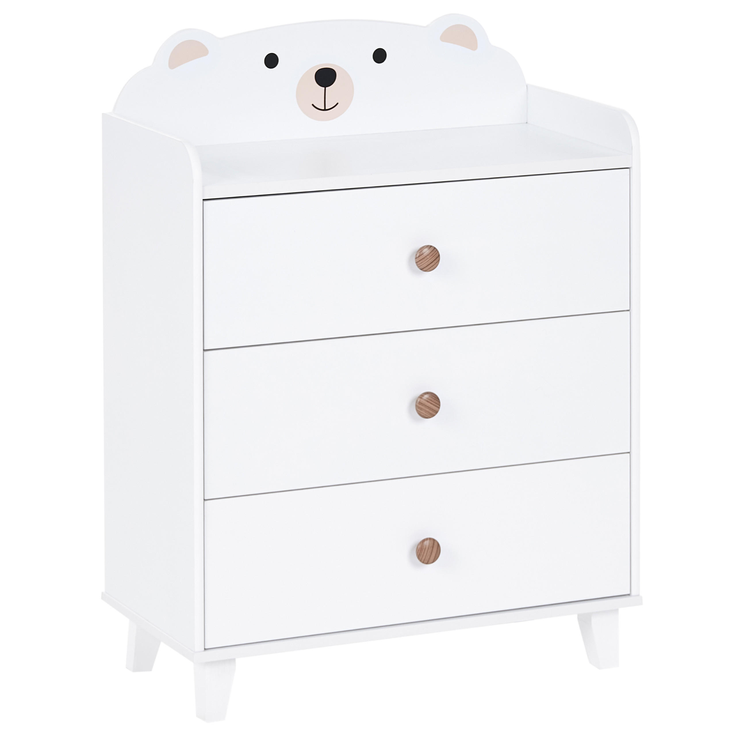 Beliani Kommode Weiß, Braun 60x79x30 cm