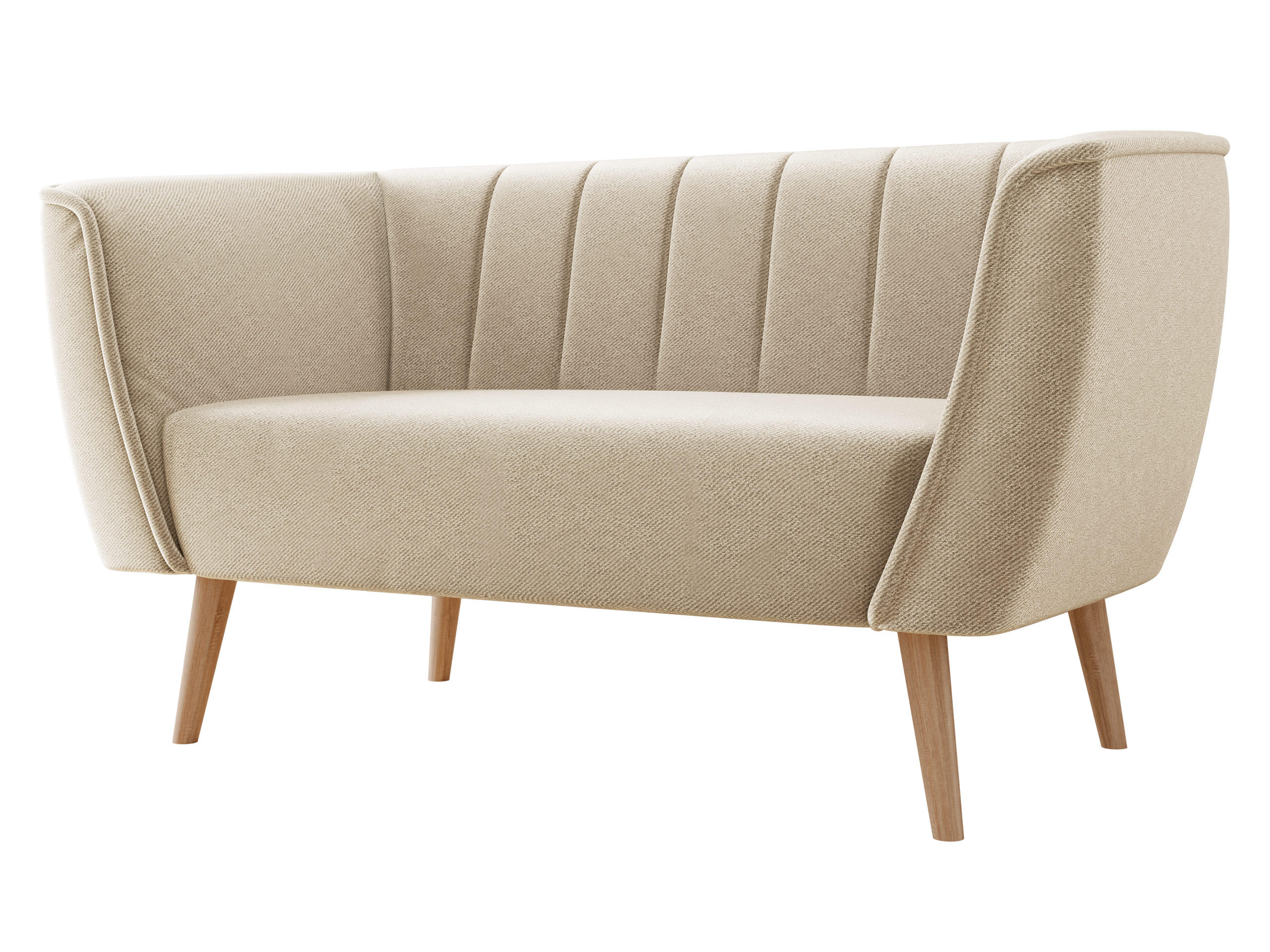 SOFA Pas 2 - Beige/Naturfarben, Holz/Textil (142/75/74cm) - MIRJAN24