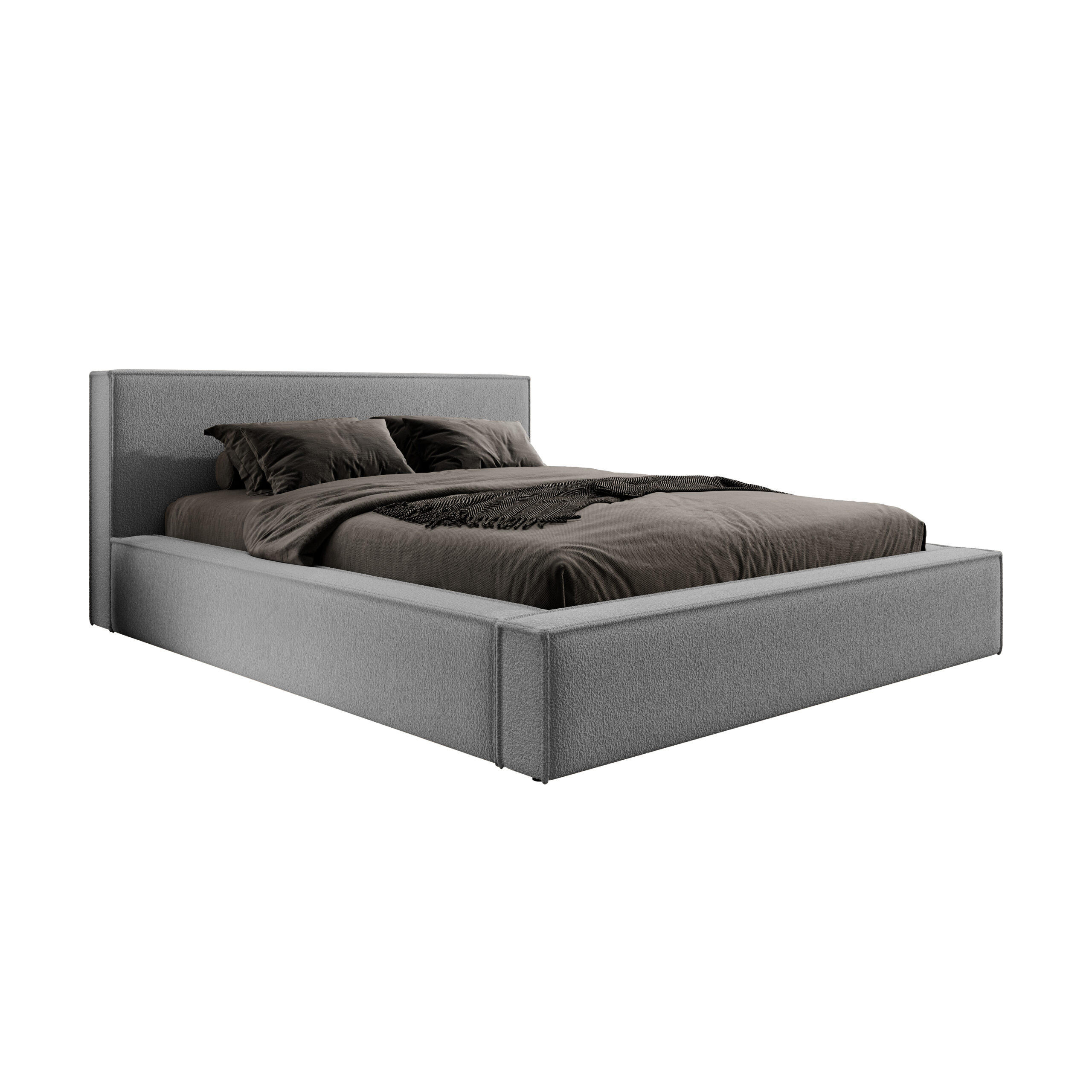 POLSTERBETT mit Bettkasten Salby 200x200 cm, Graphit - Graphitfarben, Textil (200/200cm) - Meblito