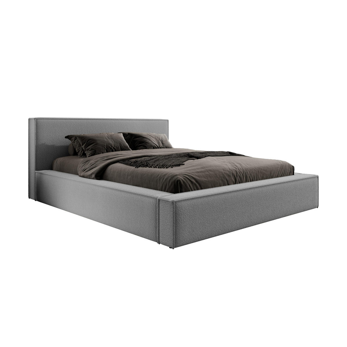 POLSTERBETT Mendocino 120x200 cm, Grau - Dunkelgrau, Textil (120/200cm) - Fedve