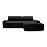 ECKSOFA Bamby Schwarz 264 cm - Schwarz, Textil (264/82/162cm) - Pillovely