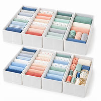 ORGANIZÉR Bílý 8dílná-sada - bílá, textil/papír (17/11/40cm) - Relaxdays