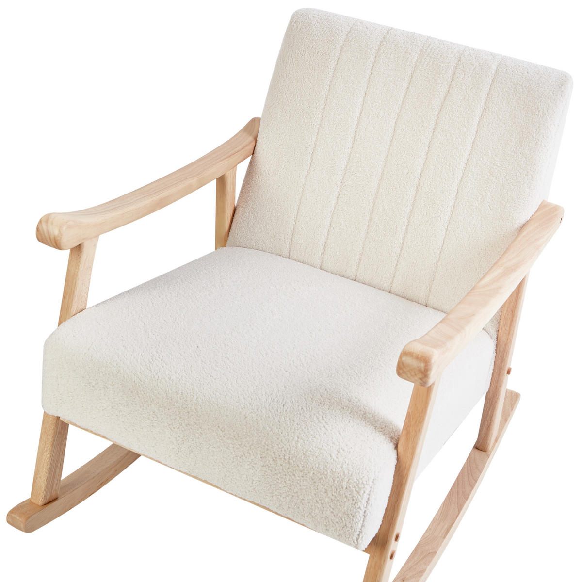 SCHAUKELSESSEL Cremeweiß Leknes - Weiß/Braun, Textil (63/78/96cm) - Beliani