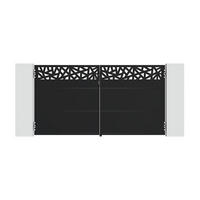 DREHTORPAKET Nali Ruivo Mattschwarz 3m H.160cm + TOR 1m H.160cm - Schwarz, Metall (293/160cm) - Casanoov
