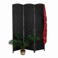 PARAVENT - čierna, drevo/papier (120/170/2cm) - Relaxdays