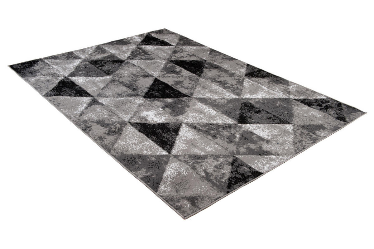 TEPPICH LUXURY Dunkelgrau Dreiecke Meliert 180/250 cm - Graphitfarben, Textil (180/250cm) - Tapiso