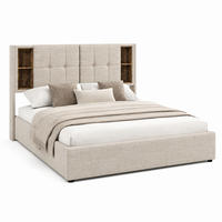 BETT mit Stauraum 180x200 cm Linen Natural - Naturfarben, Metall (180/200cm) - Meubliv