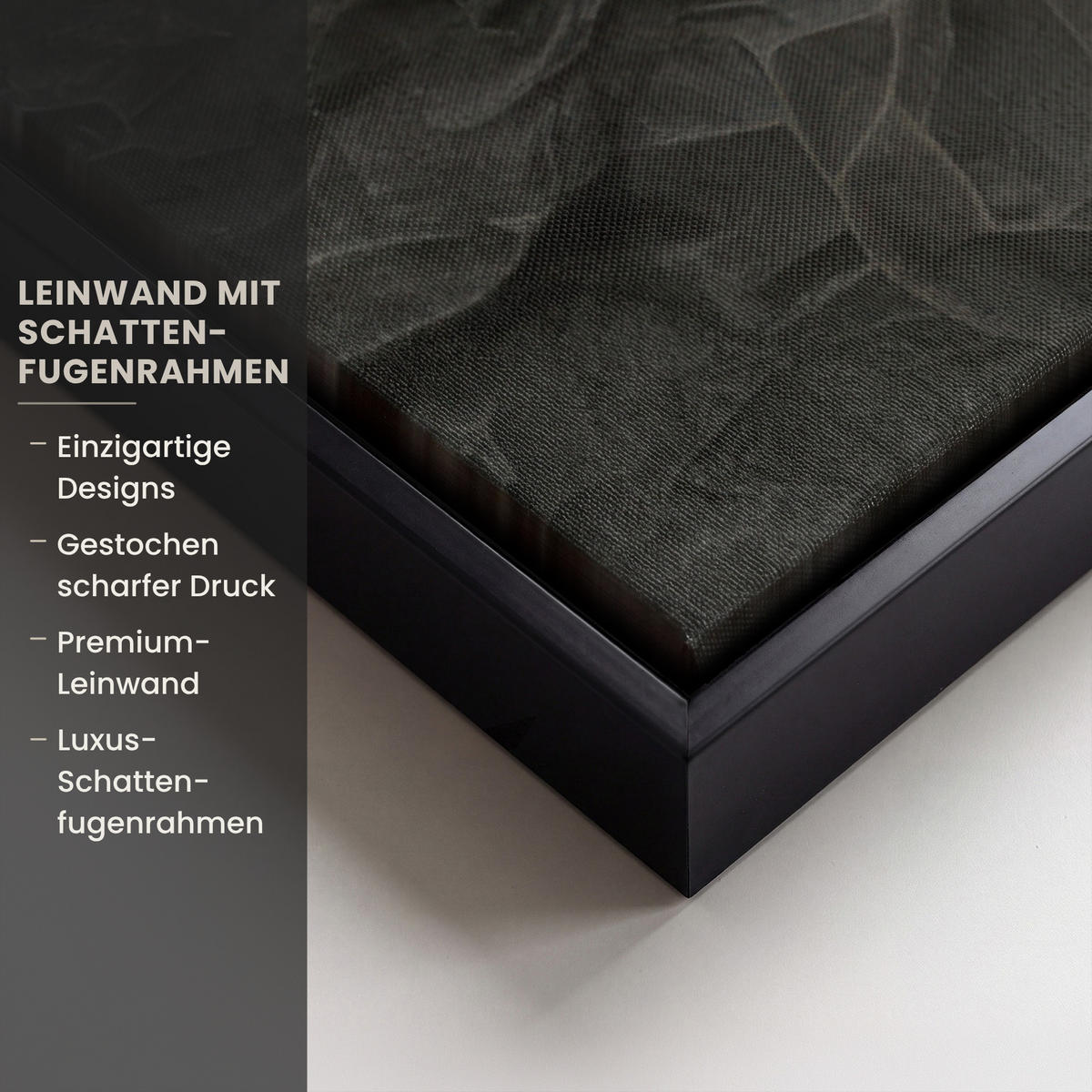 LEINWAND Bilder mit Rahmen - Blätter - Gold - Baum - Fels - 60x90 - Schwarz, Textil (60/90cm) - MuchoWow