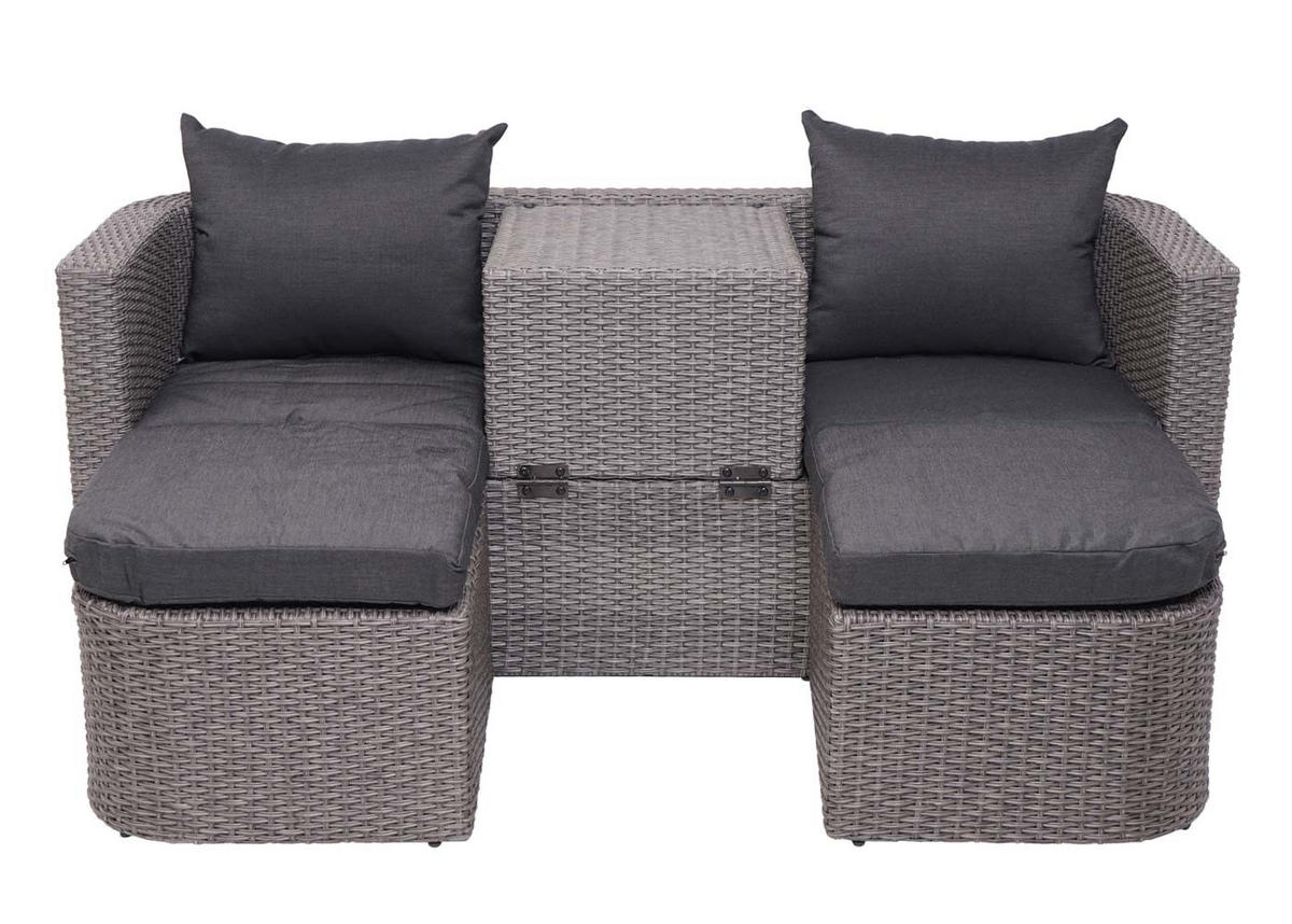 LOUNGE-SET Grau, Anthrazit - Anthrazit/Grau, Holz - MCW