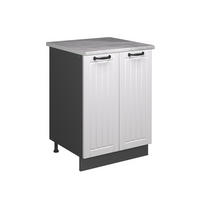 SKŘÍŇKA POD DŘEZ Fame-Line, Bílý venkovský dům/Antracit, 60 cm - bílá/antracitová, kompozitní dřevo (60/82/60cm) - Vicco