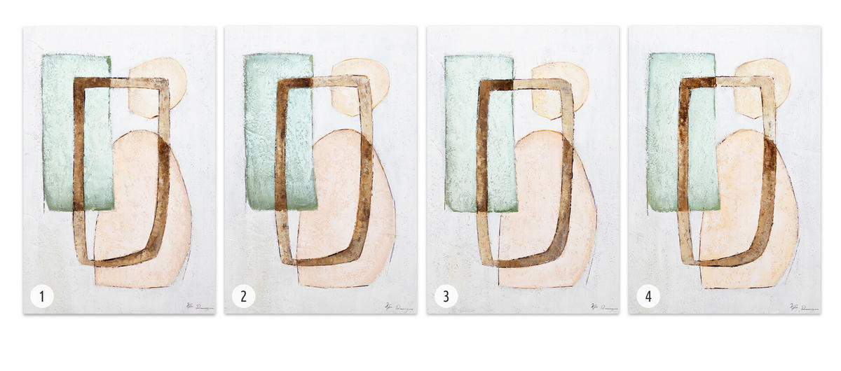 ACRYLBILD HANDGEMALT 60/90 cm - Pink/Grün, Holz/Textil (60/90cm) - KUNSTLOFT