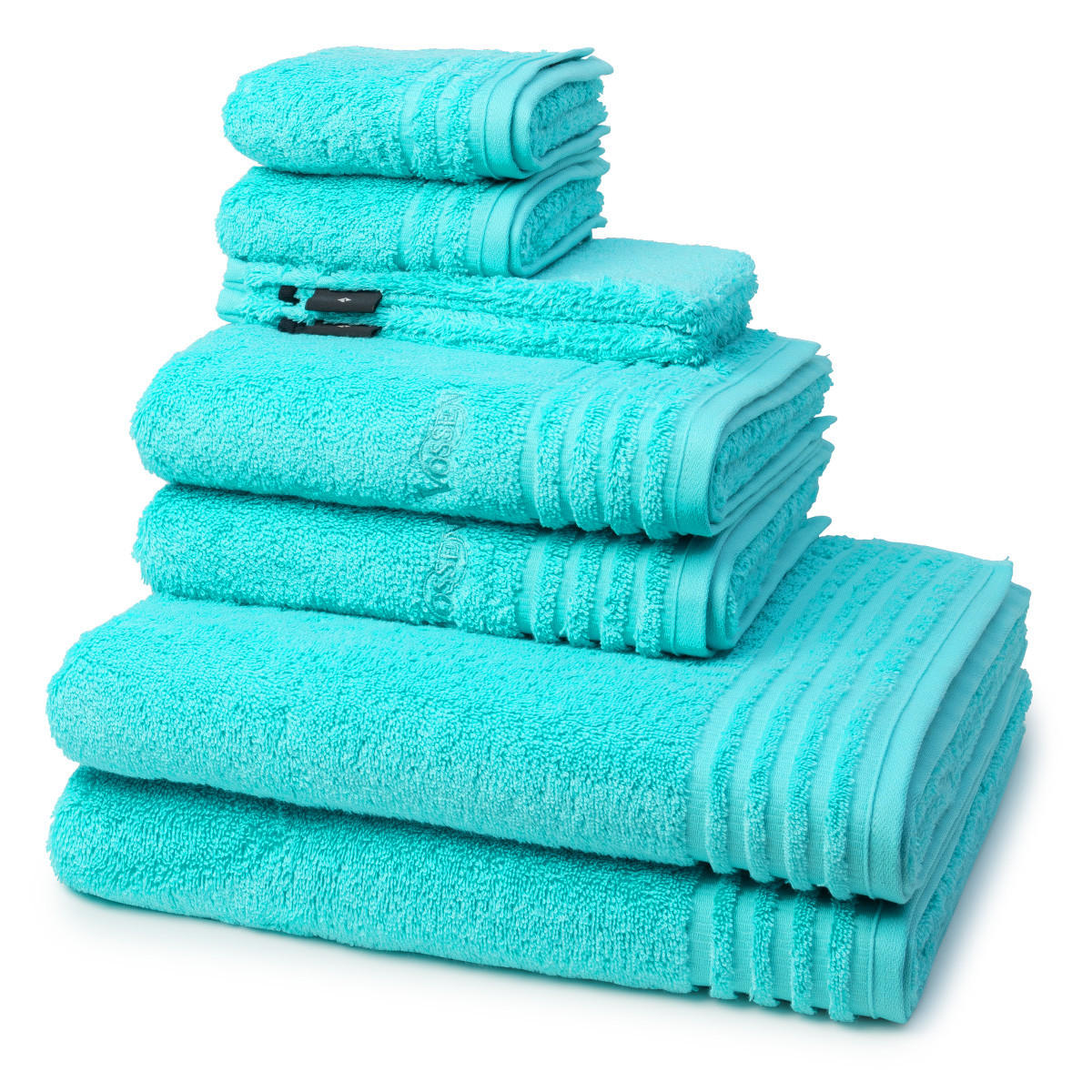 FROTTIERSET Vienna Style Supersoft 8-teilig - Türkis, Textil (50/100cm) - Vossen