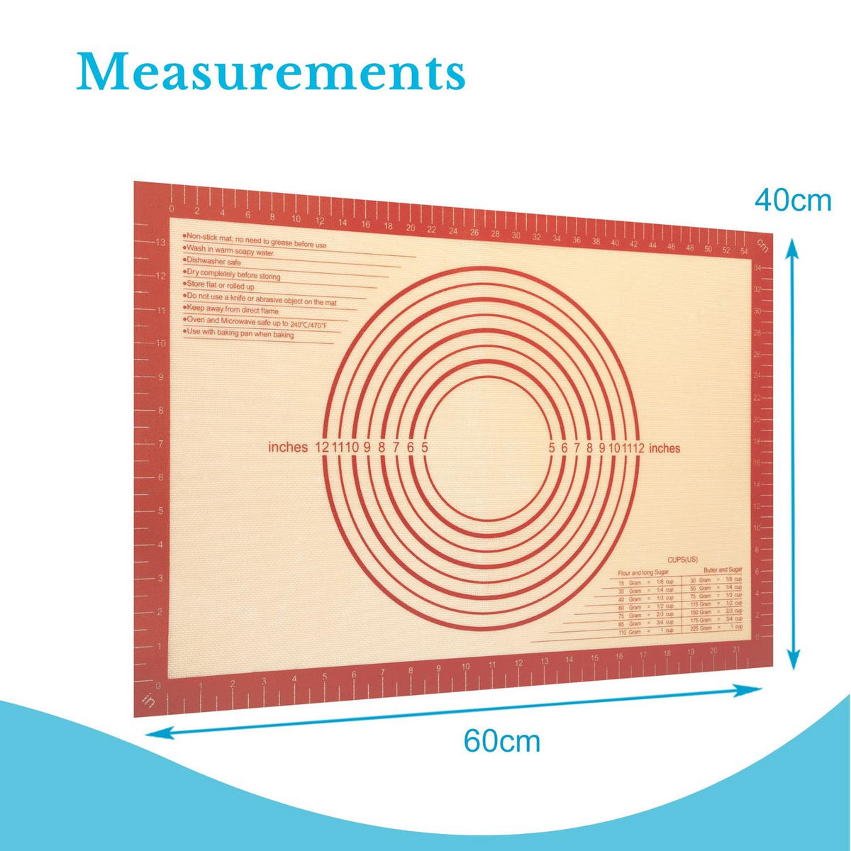 BACKMATTE 40 x 60 cm - Rot, Kunststoff (60/40cm) - Intirilife
