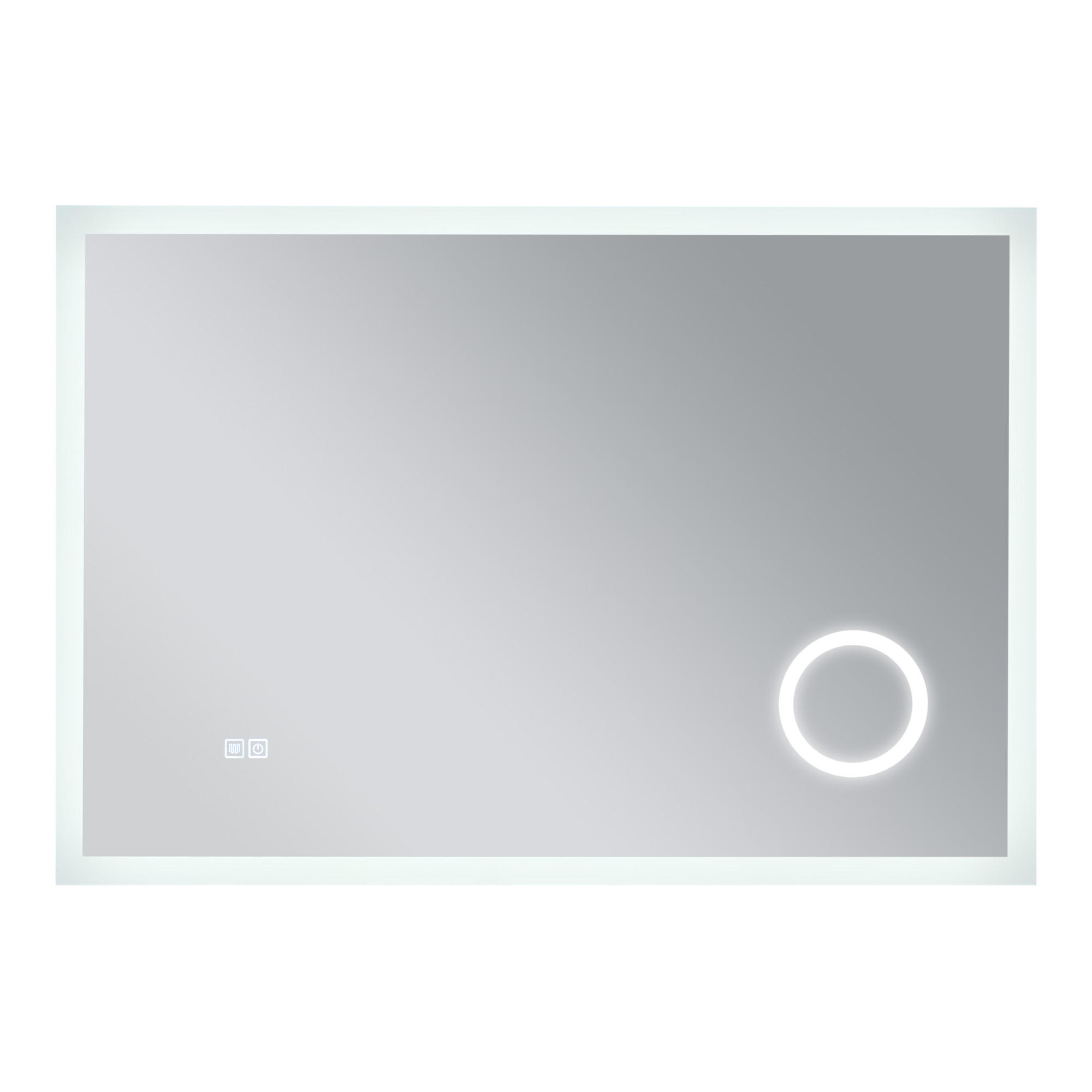 BADEZIMMERSPIEGEL Scafa - Weiß, Glas/Metall (100/70/3cm) - pro.tec