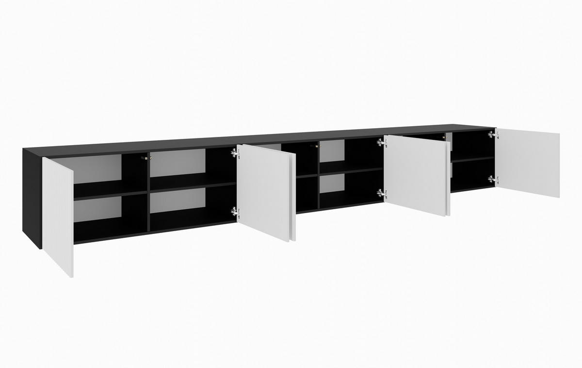 TV-SCHRANK NOE - Schwarz/Weiß, Holzwerkstoff (300/41/40cm) - Meblini