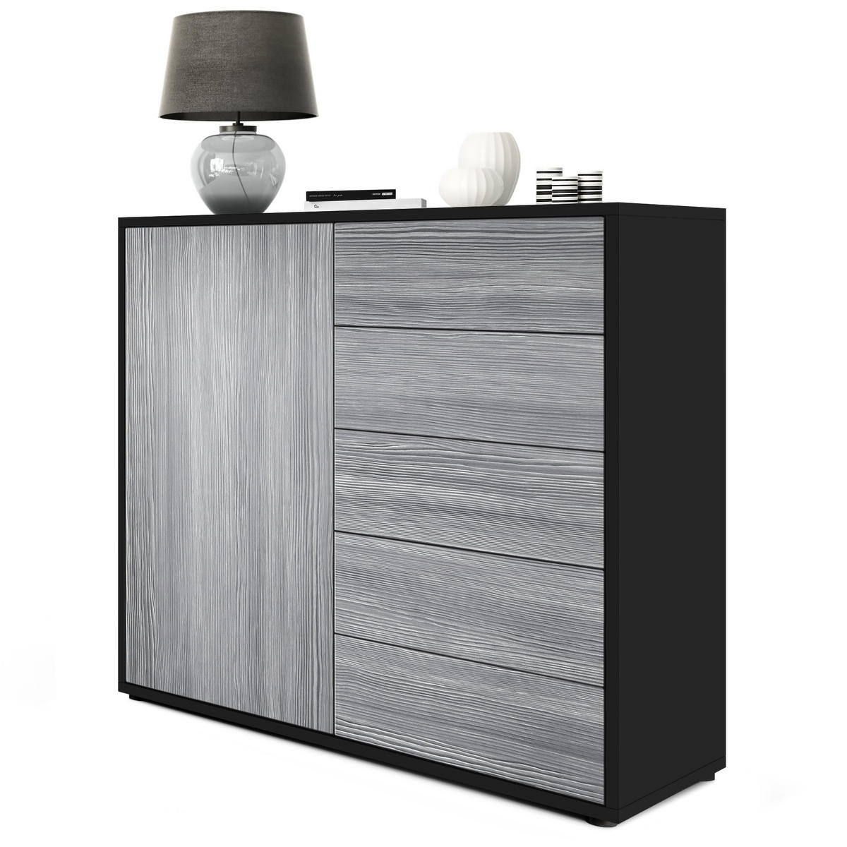 KOMMODE Ben Front in Avola-Anthrazit - Anthrazit, Holzwerkstoff (79/74/36cm) - Vladon