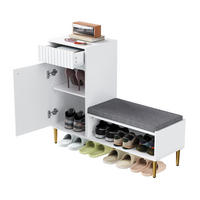 SCHUHSCHRANK Modern mit Sitzbank Weiß 100x35x82.2cm - Weiß, Holzwerkstoff (35/82.2/100cm) - FLIEKS