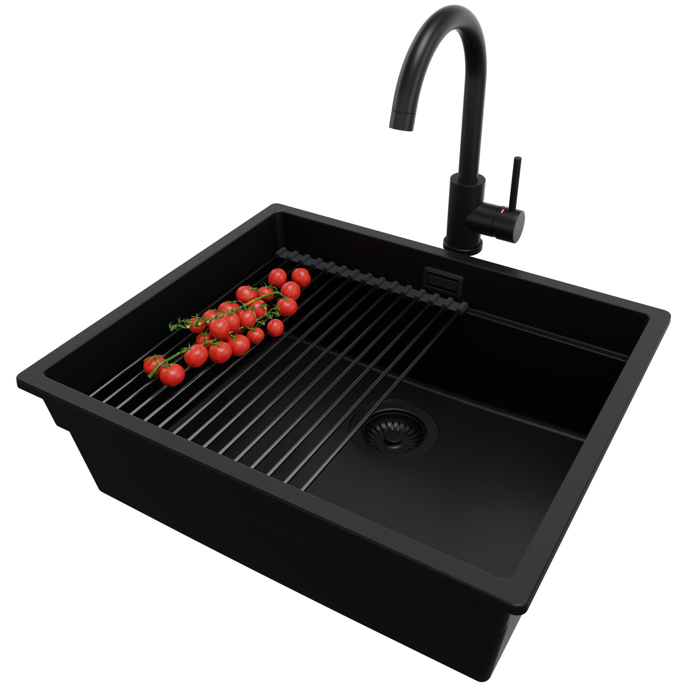 Primagran Unterbauspüle Schwarz, Schwarz, Schwarz, Schwarz 56x20x47 cm