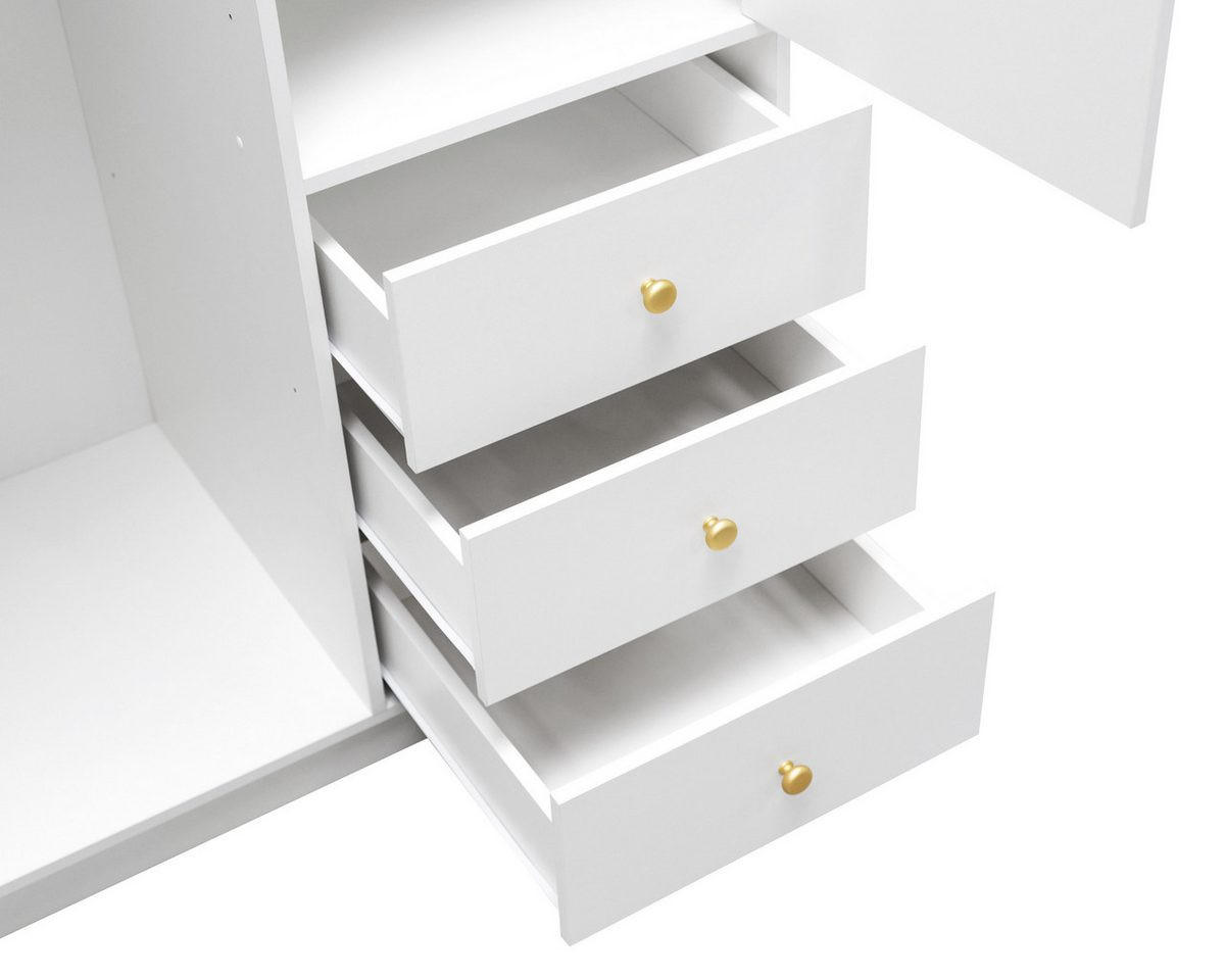 DREHTÜRENSCHRANK SEATTLE 100/200/58 cm in Schwarz - Schwarz, Holzwerkstoff (100/200/58cm) - Deine Möbel 24