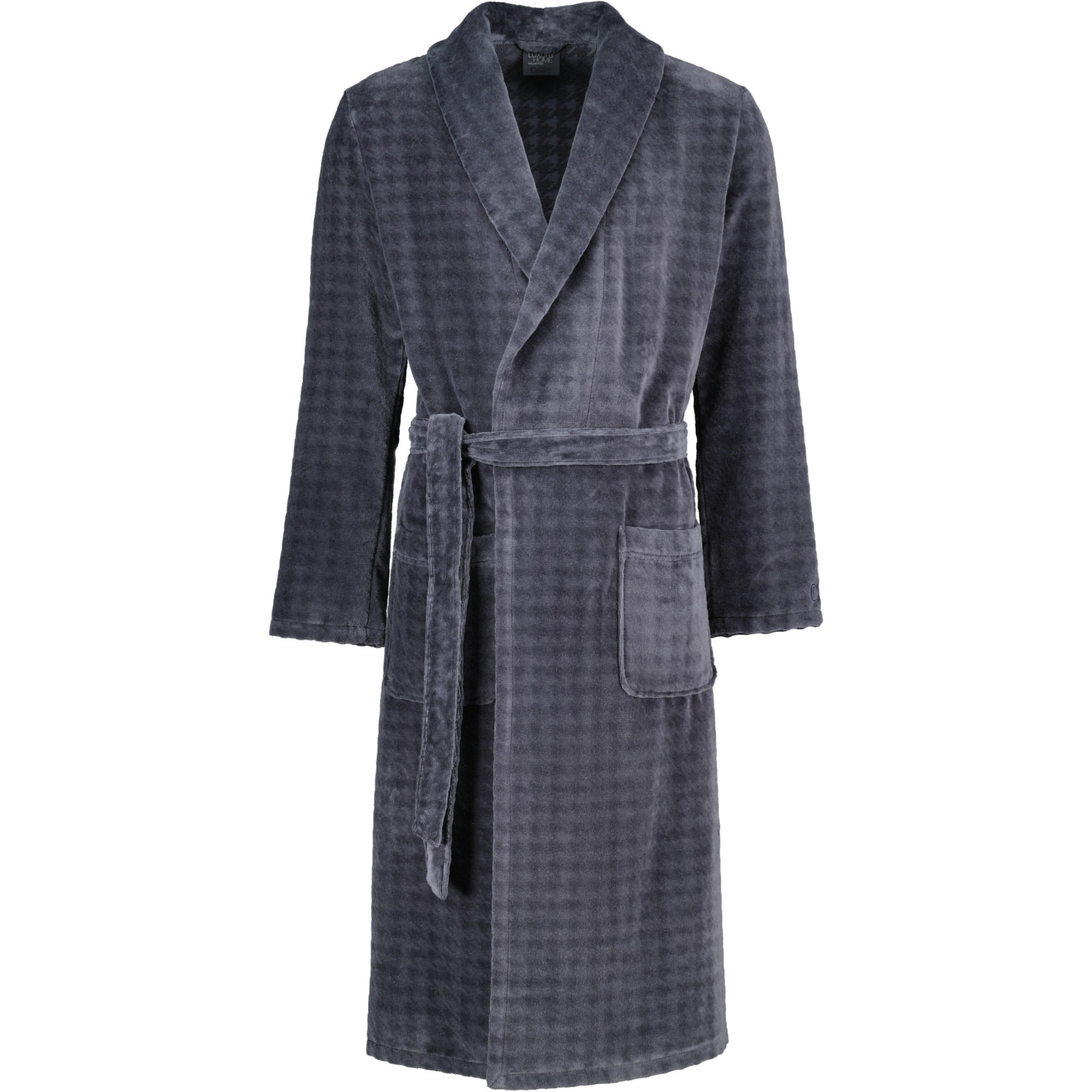 BADEMANTEL HERREN SCHALKRAGEN LUXURY HOME 1716 ANTHRAZIT - 774 - Grau, Textil (Snull) - Cawoe