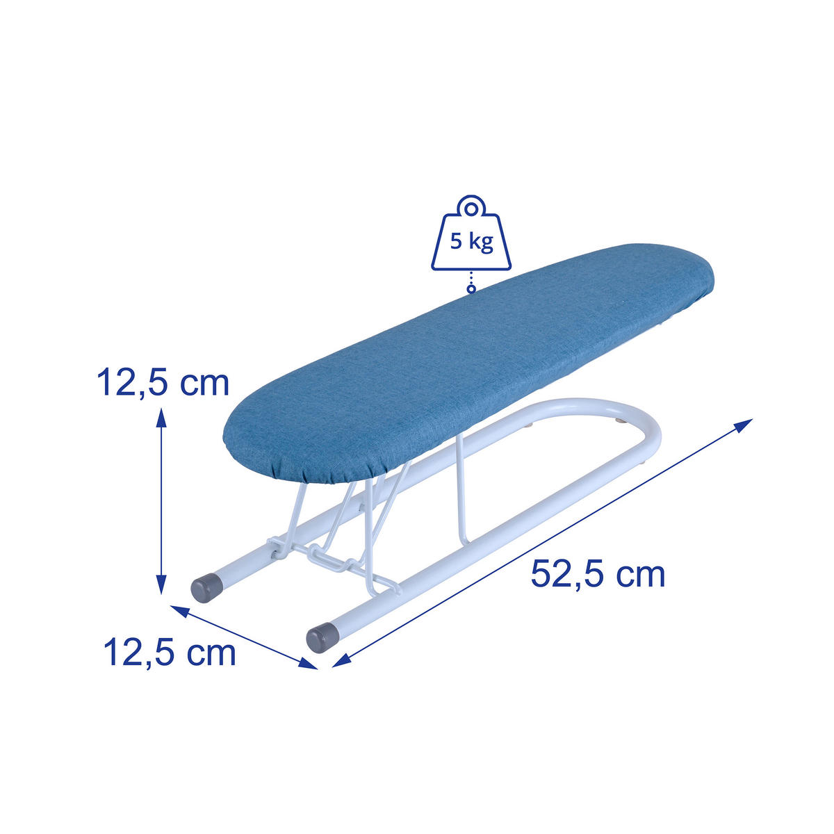 RUKÁVNIK Modrá biela skladací 52 cm - viacfarebná, kov/textil (52/12.5cm) - Relaxdays