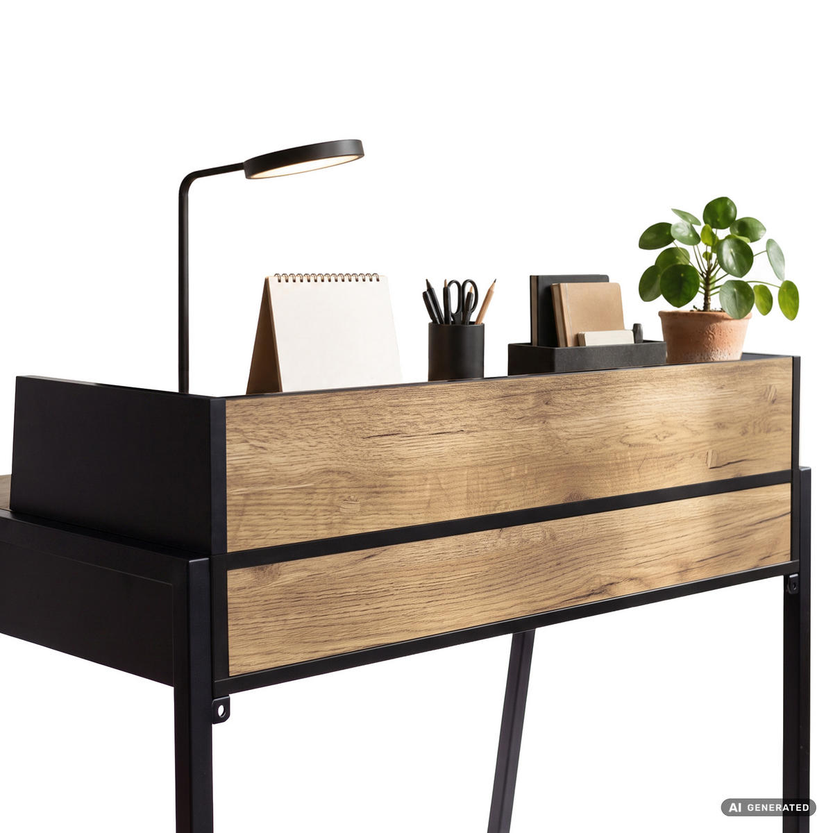 SCHREIBTISCH FLUX 78 cm Craft Eiche - Eichefarben/Schwarz, Holzwerkstoff (78/48/95cm) - Akord