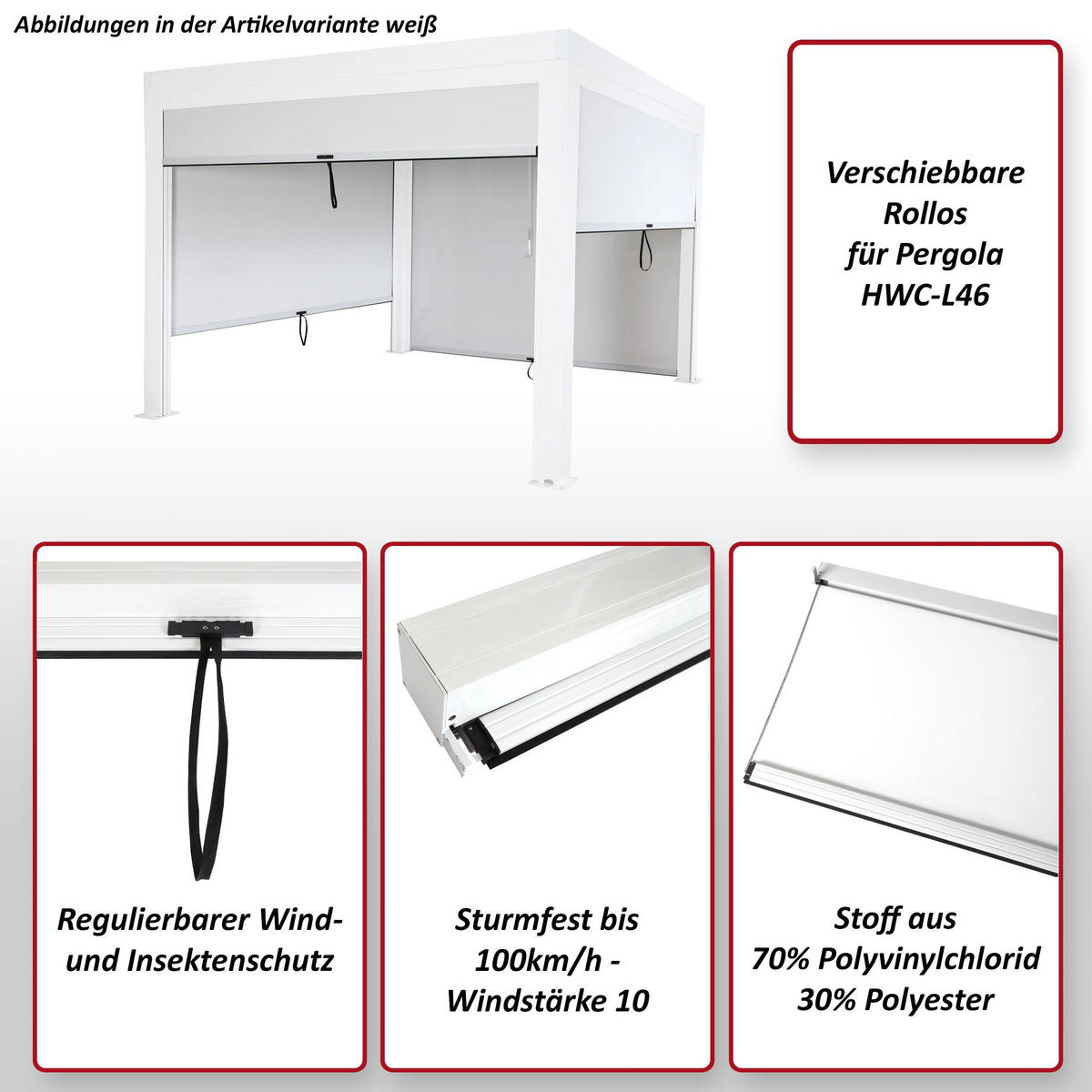 SEITENWAND FÜR PERGOLA Anthrazit - Anthrazit, Textil (375/205/1cm) - MCW