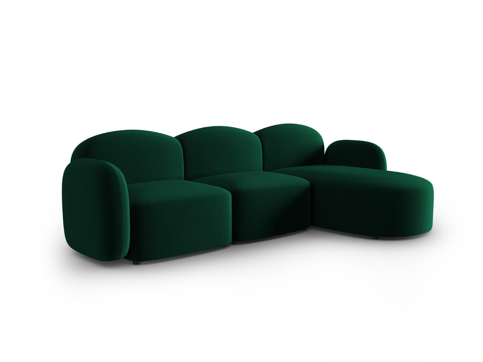 ECKSOFA rechts Blair aus Samt flaschengrün 4 Sitzplätze - Grün, Textil (155/272cm) - Micadoni
