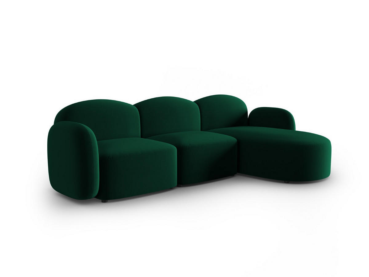 ECKSOFA rechts Blair aus Samt flaschengrün 4 Sitzplätze - Grün, Textil (155/272cm) - Micadoni