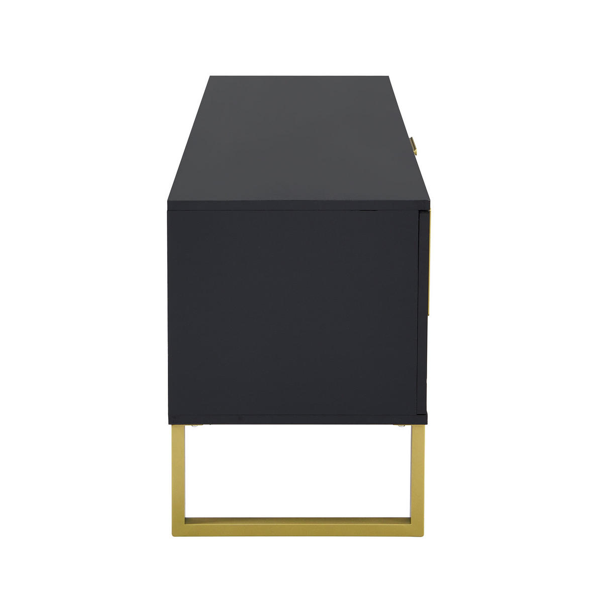 TV-SCHRANK aus MDF 170x40x53,5 cm Schwarz-Gold mit Hochglanzoberfläche, 4 Türen und 2 Schubladen - Schwarz, Holzwerkstoff (170/53.5/40cm) - IVMEU