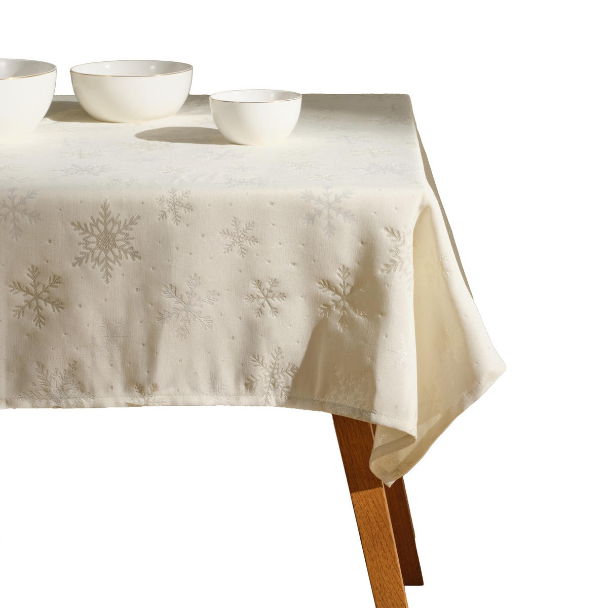 TISCHDECKE Weihnachten Preciosita 150x300 cm, Ecru - Ecru, Textil (300cm) - home&you