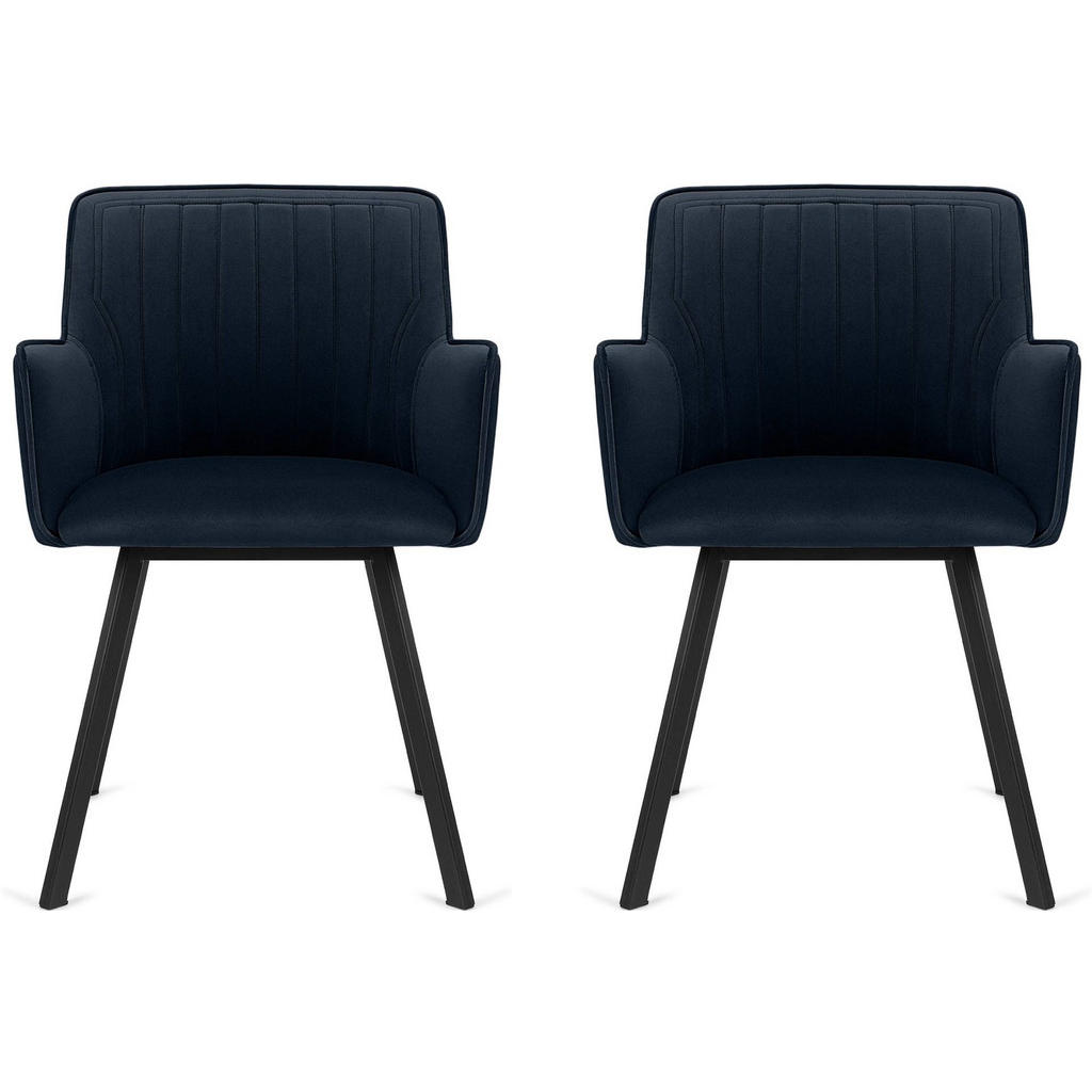 Thumbnail - Konsimo® Esszimmerstuhle, Dunkelblau, Metall, Textil, 56x84x46 cm, Hergestellt in Europa, Esszimmer, Stühle, Esszimmerst...