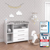 WICKELKOMMODE Oskar Weiß 113 x 100 cm mit 3 großen Schubladen - Weiß, Holzwerkstoff (113/100/53cm) - Vicco