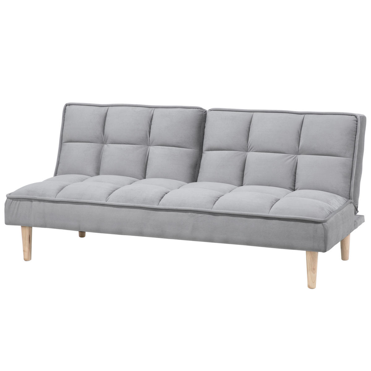 3-SITZER-SCHLAFSOFA Polyester Grau Siljan - Hellgrau, Textil (177/80/80cm) - Beliani