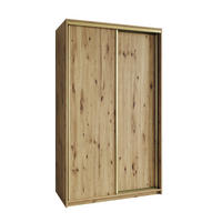 SCHWEBETÜRENSCHRANK NISSE 120/205/60 cm 2-türig Eiche Artisan - Eiche Artisan, Holzwerkstoff (120/205/60cm) - MASSENO