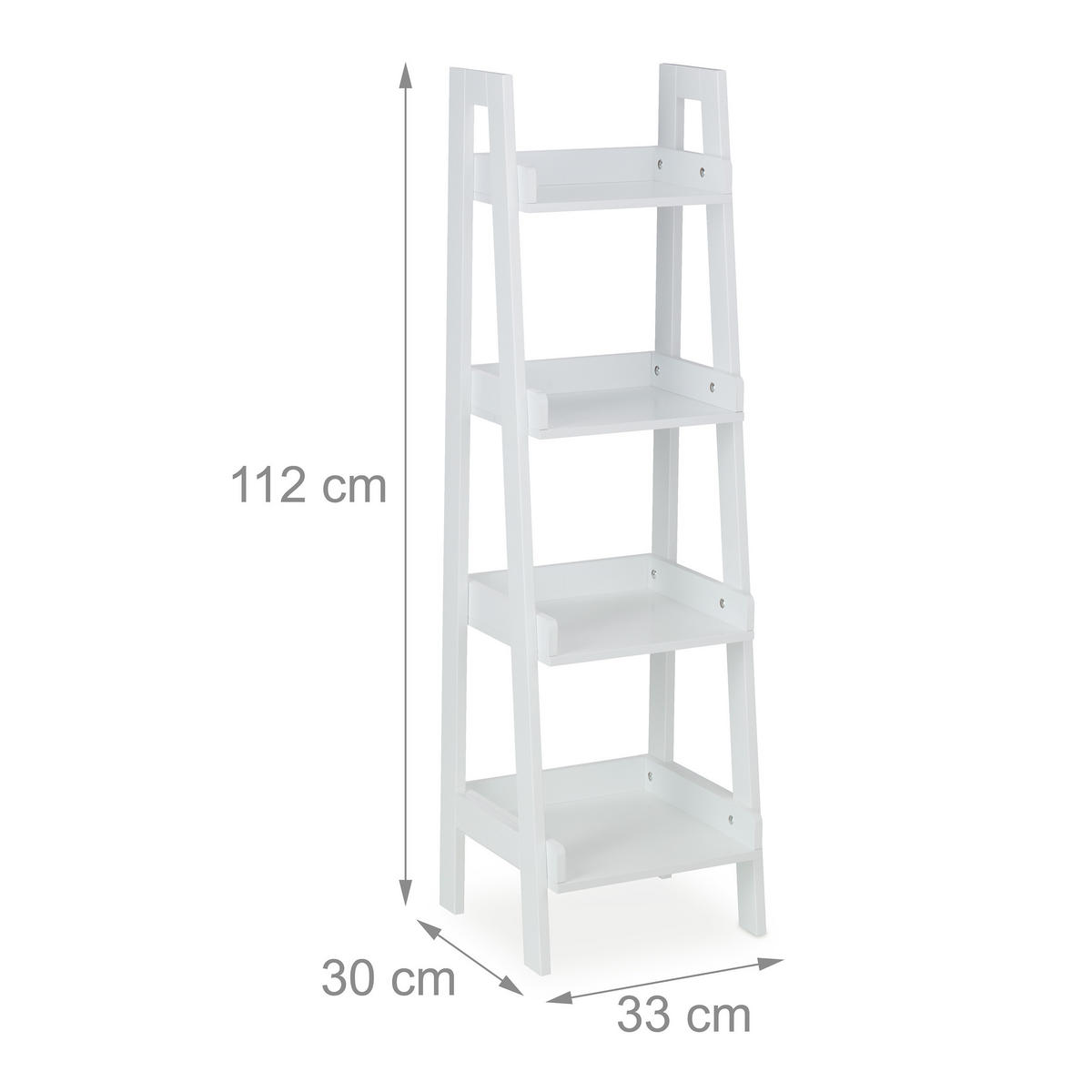 STANDREGAL - Weiß, Holzwerkstoff (33/112/30cm) - Relaxdays