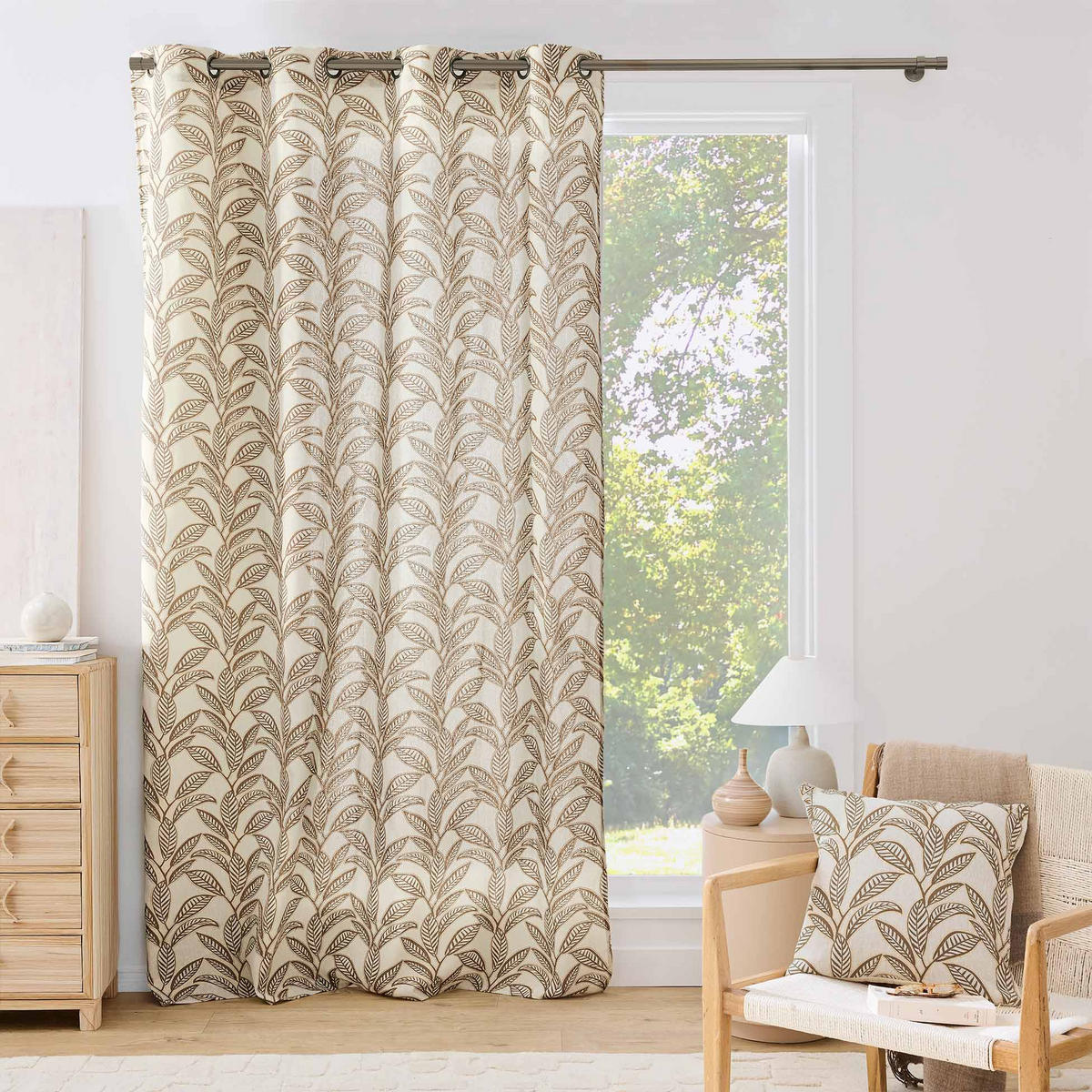 DEKOKISSEN mit metallischem Aufdruck und Reißverschluss Mickie 45/45 cm - Braun, Textil (45/45cm) - Douceur d´intérieur