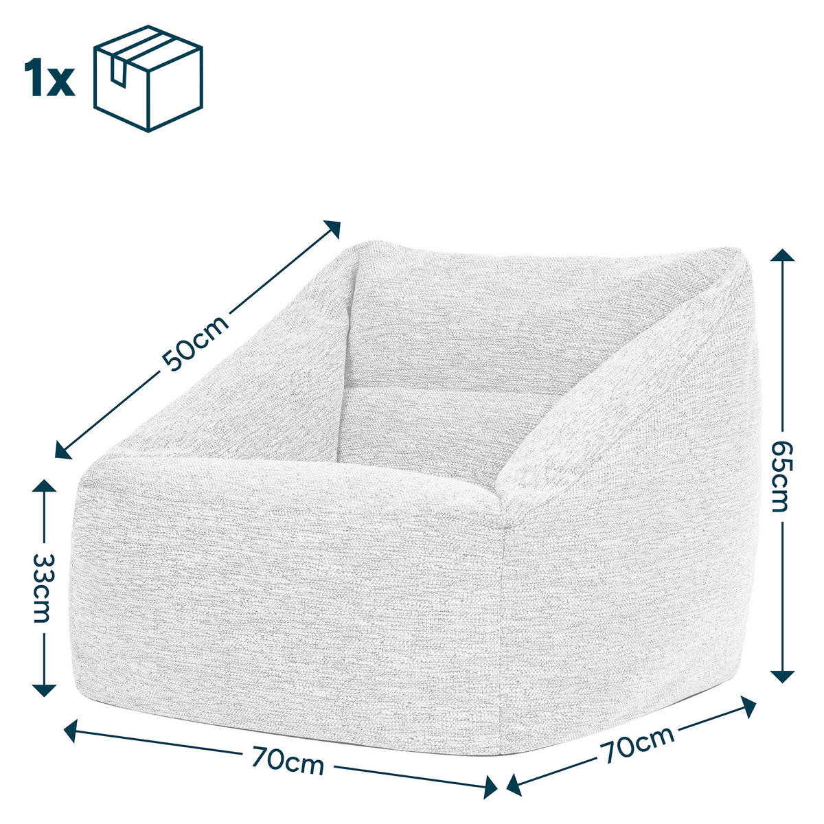 SITZSACK Sessel Natalia - Beige, Textil (70/65/70cm) - icon