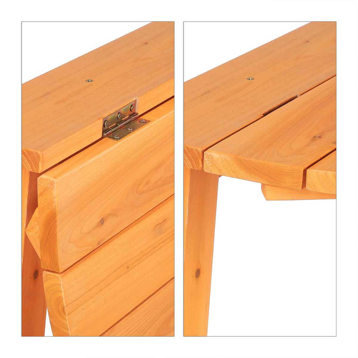 KLAPPTISCH - Hellbraun, Holz (50/80/74cm) - Relaxdays