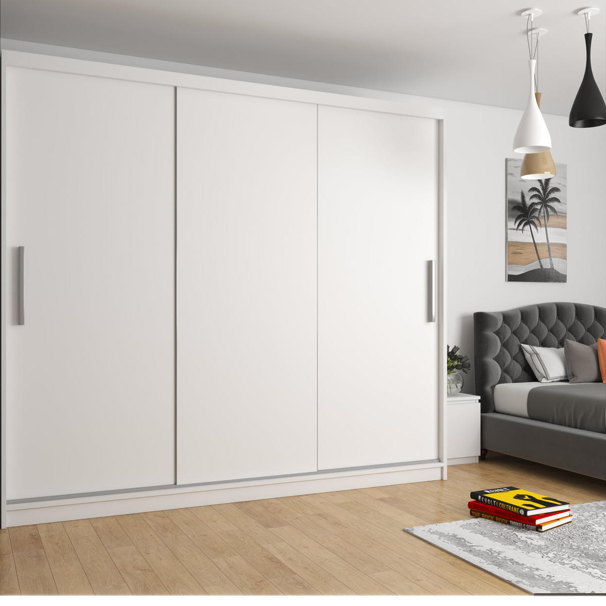 SCHWEBETÜRENSCHRANK Verona SI, Weiß Matt, 232 cm - Weiß, Holz (232/216/60cm) - B BELINI GROUP
