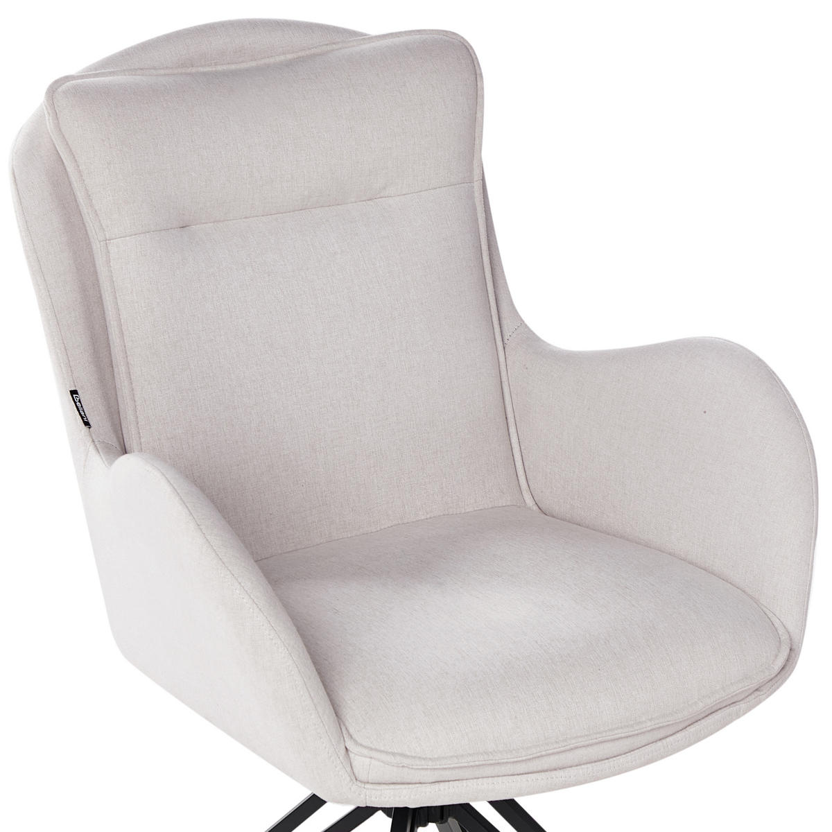 ESSZIMMERSTUHL 2er-Set drehbar Stoff Hellbeige Avelar - Beige, Textil (62/92/63cm) - Beliani
