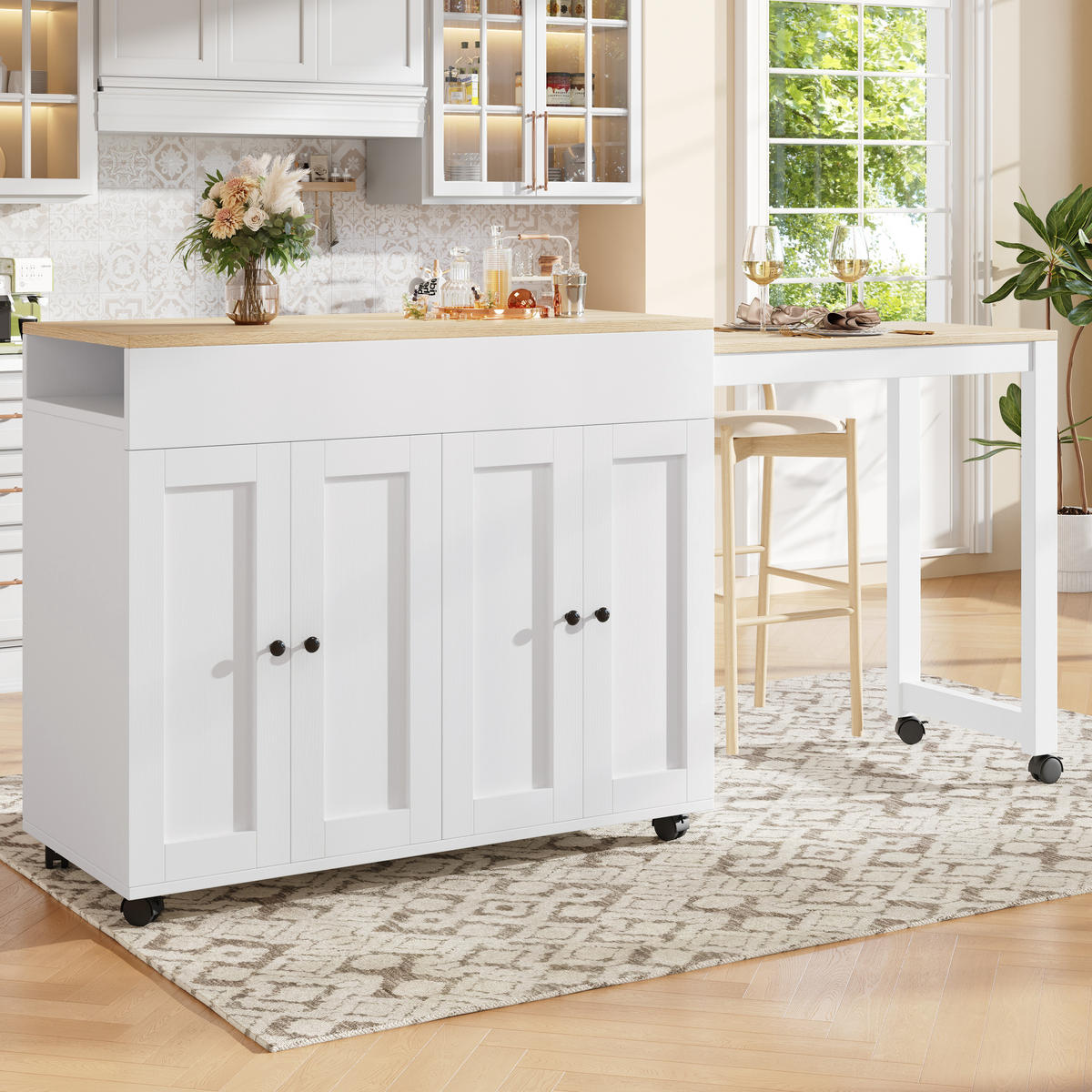 BARTISCH White - Weiß, Holz (50/94/118cm) - Urban Meuble
