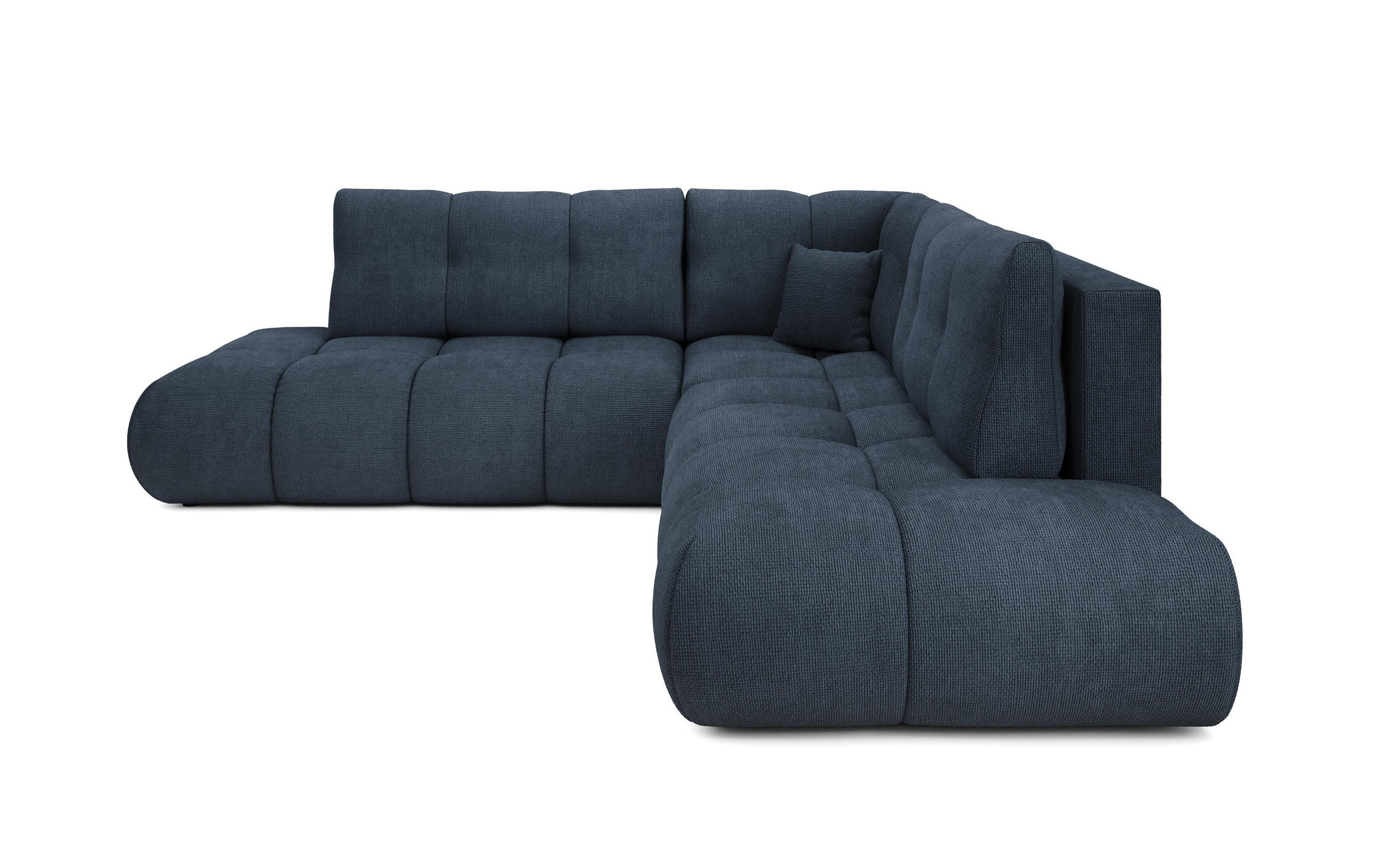 ECKSOFA DUCA II R-S Dunkelblau Chenille mit Schlaffunktion - Dunkelblau, Holz (266.5/266.5cm) - MASSENO
