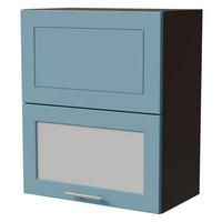 KLAPPHÄNGESCHRANK Bari W8BS/60-AV Lava / RAL 5024 pastellblau 60 / 32,5 / 72cm - Blau/Dunkelgrau, Holz/Holzwerkstoff (60/72/32.5cm) - Feldmann-Wohnen