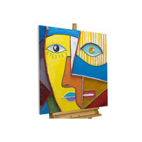 RUČNE MAĽOVANÝ AKRYLOVÝ OBRAZ 80/80 cm, viacfarebný, figurálny motív - viacfarebná, drevo/textil (80/80cm) - KUNSTLOFT
