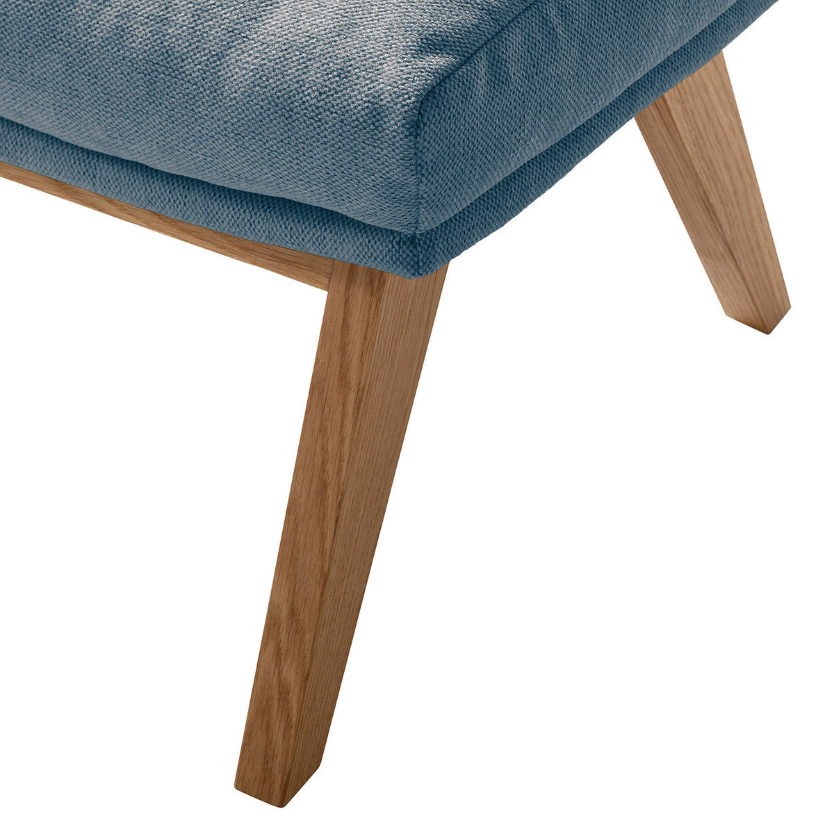 POLSTERHOCKER - Blau/Eichefarben, Eichenholz/Textil (54/41/41cm) - home24