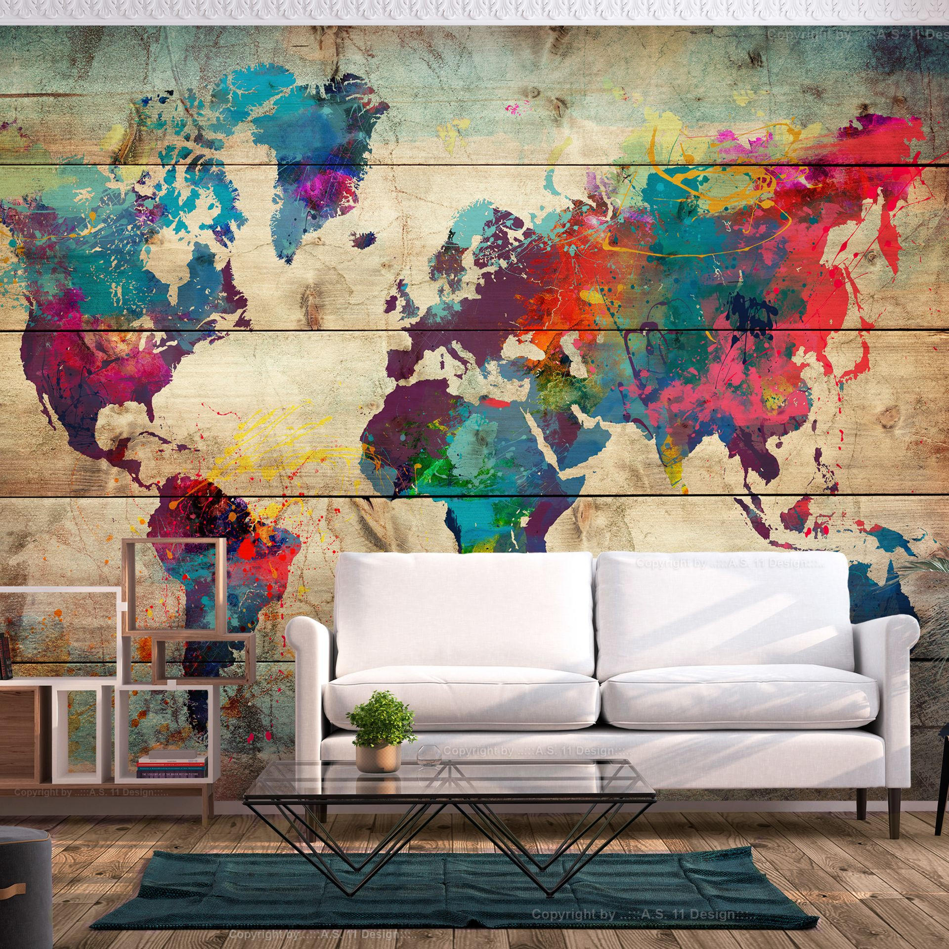 SELBSTKLEBENDE FOTOTAPETE 441/315 cm - Multicolor, Kunststoff/Textil (441/1cm) - KUNSTLOFT