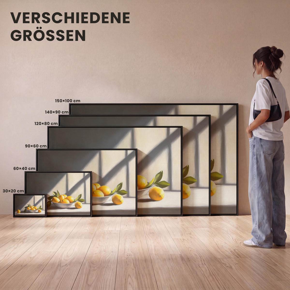 LEINWAND Bilder mit Rahmen - Zitronen - Stilleben - Gelb - 90x60 - Gelb, Textil (90/60cm) - MuchoWow
