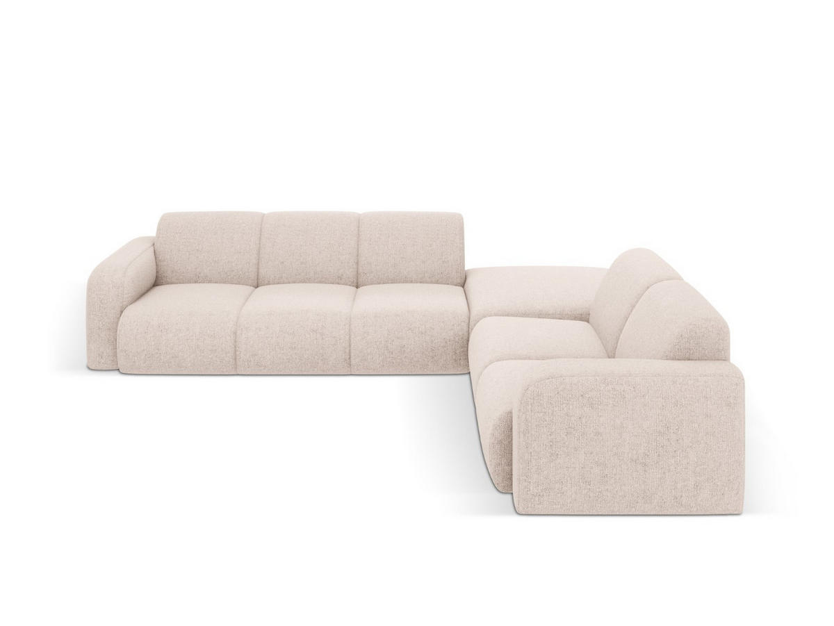 ECKSOFA rechts Molino aus Chenille-Stoff beige 6 Sitzplätze - Beige, Textil (250/315cm) - Micadoni