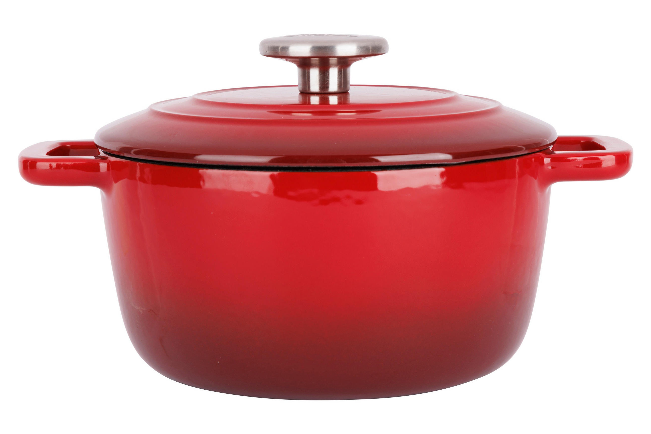 KASSEROLLE Bratpfanne Fontestic Gusseisen Traditionell Rot Ø 20 cm / 2,7 Liter - Emailliert - Rot, Keramik (1/23/11cm) - Cosy & Trendy